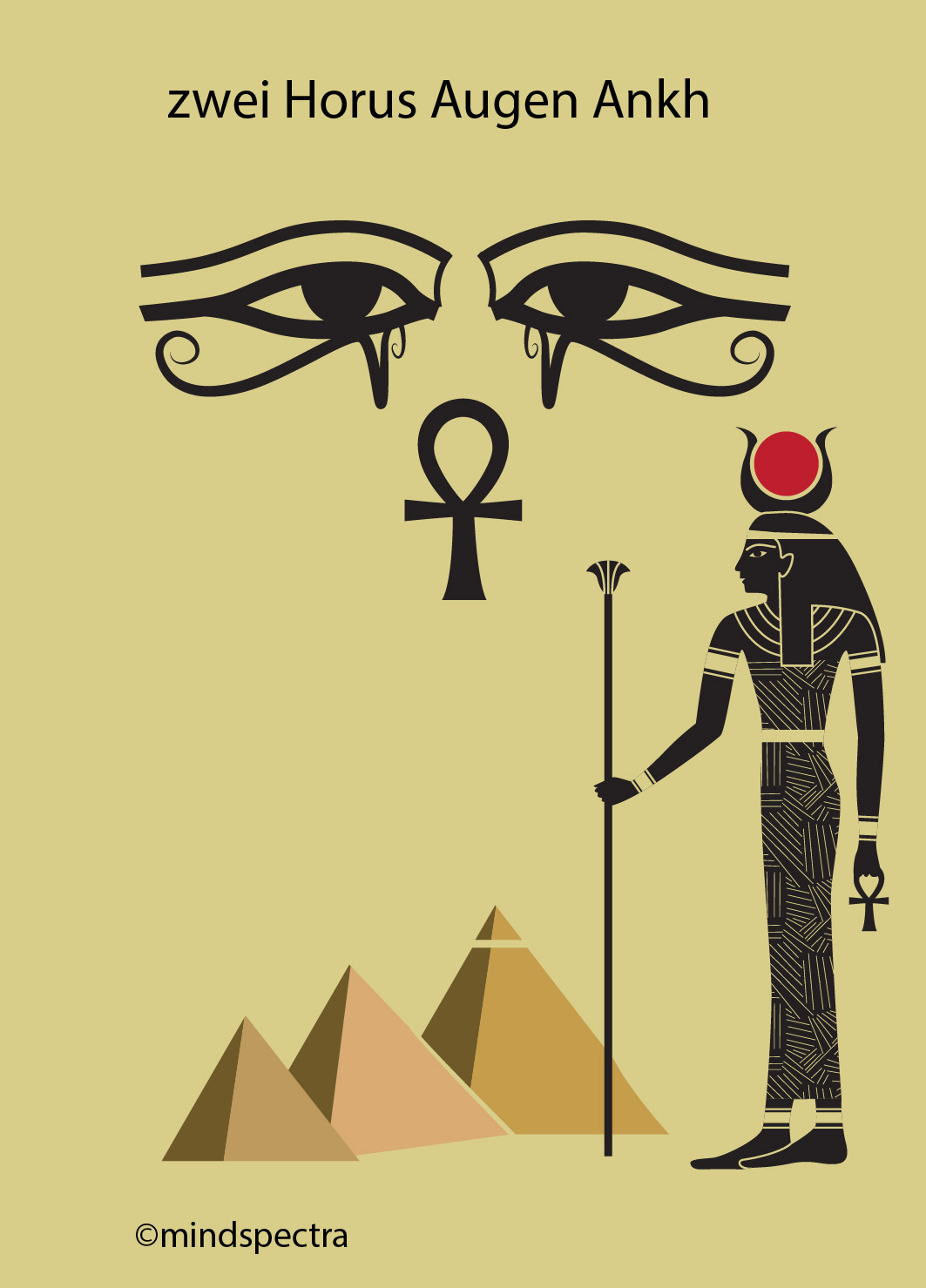 Zwei Horus-Augen Ankh