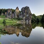 Externsteine im Sommer (Wiembecketeich) - Teutoburger Wald, Horn-Bad Meinberg